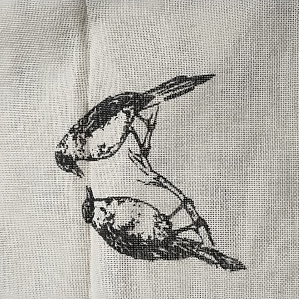 beek Cream Canvas Drawstring Bag with Bird Print - Picture 2 of 6